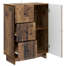 vidaXL Széf fiókkal Antik Fa 66 x 34,5 x 90 cm Szerelt Fa
