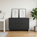 vidaXL Széf fiókkal Fekete 89 x 34,5 x 60 cm Szerelt Fa