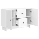 vidaXL Széf fiókkal Magasfényű Fehér 89 x 34,5 x 60 cm Szerelt Fa