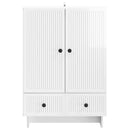 vidaXL Széf Magasfényű Fehér 66 x 34,5 x 95 cm Mérnöki fa