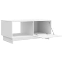 vidaXL Dohányzóasztal Magasfényű Fehér 90 x 50 x 40 cm Szerelt Fa