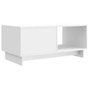 vidaXL Dohányzóasztal Magasfényű Fehér 90 x 50 x 40 cm Szerelt Fa