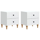 vidaXL Éjjeliszekrény fiókkal 2 pcs Fehér 43 x 34,5 x 48 cm Szerelt Fa