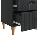 vidaXL Éjjeliszekrény 2 pcs Fekete 43 x 34,5 x 48 cm Szerelt Fa