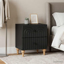 vidaXL Éjjeliszekrény 2 pcs Fekete 43 x 34,5 x 48 cm Szerelt Fa