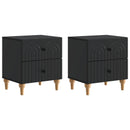 vidaXL Éjjeliszekrény 2 pcs Fekete 43 x 34,5 x 48 cm Szerelt Fa