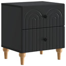 vidaXL Éjjeliszekrény 2 pcs Fekete 43 x 34,5 x 48 cm Szerelt Fa