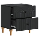 vidaXL Éjjeliszekrény 2 pcs Fekete 43 x 34,5 x 48 cm Szerelt Fa