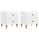 vidaXL Éjjeliszekrény fiókkal 2 pcs Magasfényű Fehér 43 x 34,5 x 48 cm