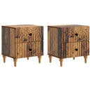 vidaXL Éjjeliszekrény 2 db Antik Fa 43 x 34,5 x 48 cm Szerelt Fa