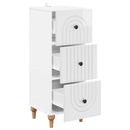 vidaXL Fiókos szekrény Magasfényű Fehér 33 x 34,5 x 90 cm Szerelt Fa