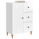 vidaXL Széf fiókkal Magasfényű Fehér 66 x 34,5 x 90 cm Szerelt Fa