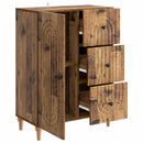 vidaXL Széf fiókkal Antik Fa 66 x 34,5 x 90 cm Szerelt Fa