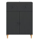 vidaXL Széf fiókkal Fekete 66 x 34,5 x 90 cm Szerelt Fa