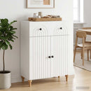 vidaXL Széf fiókkal Magasfényű Fehér 66 x 34,5 x 90 cm Szerelt Fa