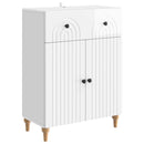 vidaXL Széf fiókkal Magasfényű Fehér 66 x 34,5 x 90 cm Szerelt Fa