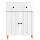 vidaXL Széf fiókkal Magasfényű Fehér 66 x 34,5 x 90 cm Szerelt Fa