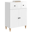 vidaXL Széf fiókkal Magasfényű Fehér 66 x 34,5 x 90 cm Szerelt Fa