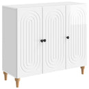 vidaXL Széf Magasfényű Fehér 89 x 34,5 x 80 cm Szerelt Fa