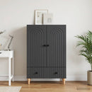 vidaXL Széf fiókkal Fekete 66 x 34,5 x 95 cm Szerelt Fa