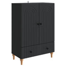 vidaXL Széf fiókkal Fekete 66 x 34,5 x 95 cm Szerelt Fa