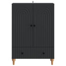 vidaXL Széf fiókkal Fekete 66 x 34,5 x 95 cm Szerelt Fa