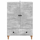 vidaXL Széf fiókkal Betonszürke 66 x 34,5 x 95 cm Szerelt Fa