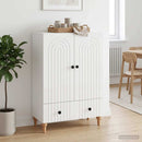 vidaXL Széf fiókkal Magasfényű Fehér 66 x 34,5 x 95 cm Szerelt Fa