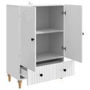 vidaXL Széf fiókkal Magasfényű Fehér 66 x 34,5 x 95 cm Szerelt Fa
