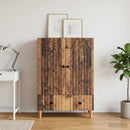 vidaXL Széf fiókkal Antik Fa 66 x 34,5 x 95 cm Szerelt Fa