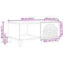 vidaXL Dohányzóasztal Betonszürke 90 x 50 x 40 cm Szerelt Fa