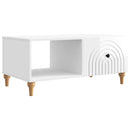 vidaXL Dohányzóasztal Magasfényű Fehér 90 x 50 x 40 cm Szerelt Fa