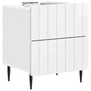 vidaXL Éjjeliszekrény 2 db Magasfényű Fehér 43 x 34,5 x 49,5 cm