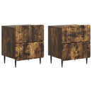 vidaXL Éjjeliszekrény fiókkal 2 pcs Füstös Tölgy 43 x 34,5 x 49,5 cm