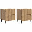 vidaXL Éjjeliszekrény 2 db Kézműves Tölgy 43 x 34,5 x 49,5 cm