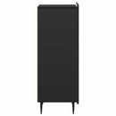 vidaXL Fiókos szekrény Fekete 33 x 34,5 x 92 cm Szerelt Fa
