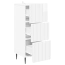 vidaXL Fiókos szekrény Magasfényű Fehér 33 x 34,5 x 92 cm Szerelt Fa
