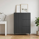 vidaXL Széf fiókkal Fekete 66 x 34,5 x 91,5 cm Szerelt Fa