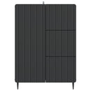 vidaXL Széf fiókkal Fekete 66 x 34,5 x 91,5 cm Szerelt Fa