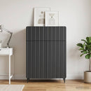 vidaXL Széf Fekete 66 x 34,5 x 92 cm Szerelt Fa
