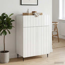 vidaXL Széf fiókkal Magasfényű Fehér 66 x 34,5 x 92 cm Szerelt Fa