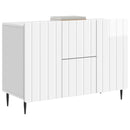 vidaXL Széf fiókkal Magasfényű Fehér 89 x 34,5 x 62 cm Szerelt Fa