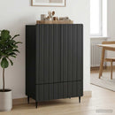 vidaXL Széf fiókkal Fekete 66 x 34,5 x 97 cm Szerelt Fa