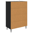 vidaXL Széf fiókkal Fekete 66 x 34,5 x 97 cm Szerelt Fa