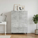 vidaXL Széf fiókkal Betonszürke 66 x 34,5 x 97 cm Szerelt Fa