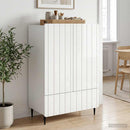 vidaXL Széf fiókkal Magasfényű Fehér 66 x 34,5 x 97 cm Szerelt Fa