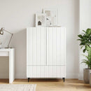 vidaXL Széf fiókkal Magasfényű Fehér 66 x 34,5 x 97 cm Szerelt Fa