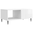 vidaXL Dohányzóasztal Magasfényű Fehér 90 x 50 x 40 cm Szerelt Fa