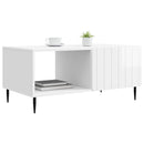 vidaXL Dohányzóasztal Magasfényű Fehér 90 x 50 x 40 cm Szerelt Fa