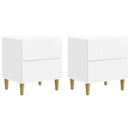 vidaXL Éjjeliszekrény fiókkal 2 pcs Magasfényű Fehér 43 x 34,5 x 48 cm